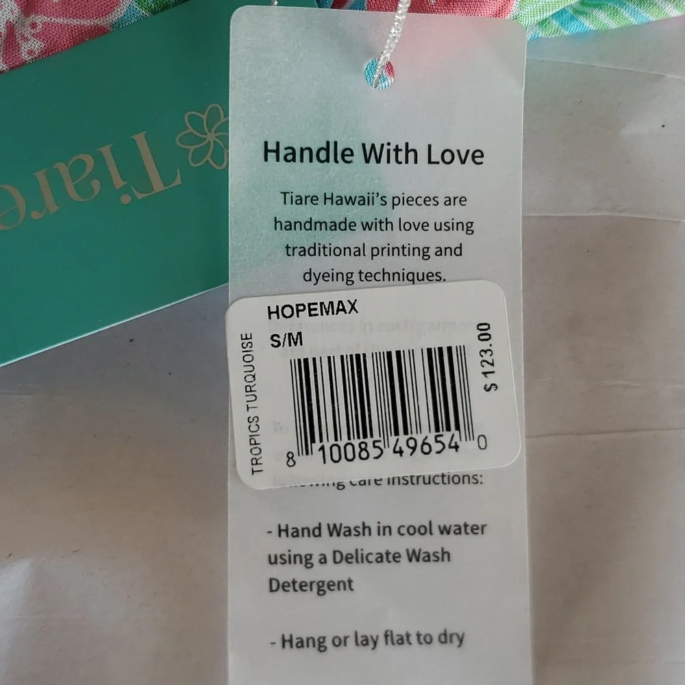 NWT Tiare Hawaii Hope maxi dress S/M Tropics Turquoise resort wear for women - Picture 4 of 6